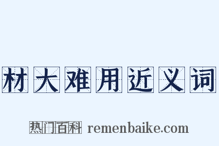 材大难用近义词是什么意思的图片